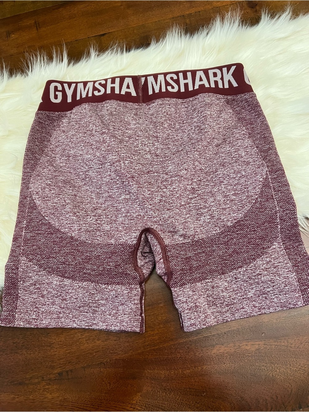 Gymshark Seamless Marl High Waisted Compression Shorts Medium Burgundy Pink - Picture 2 of 3